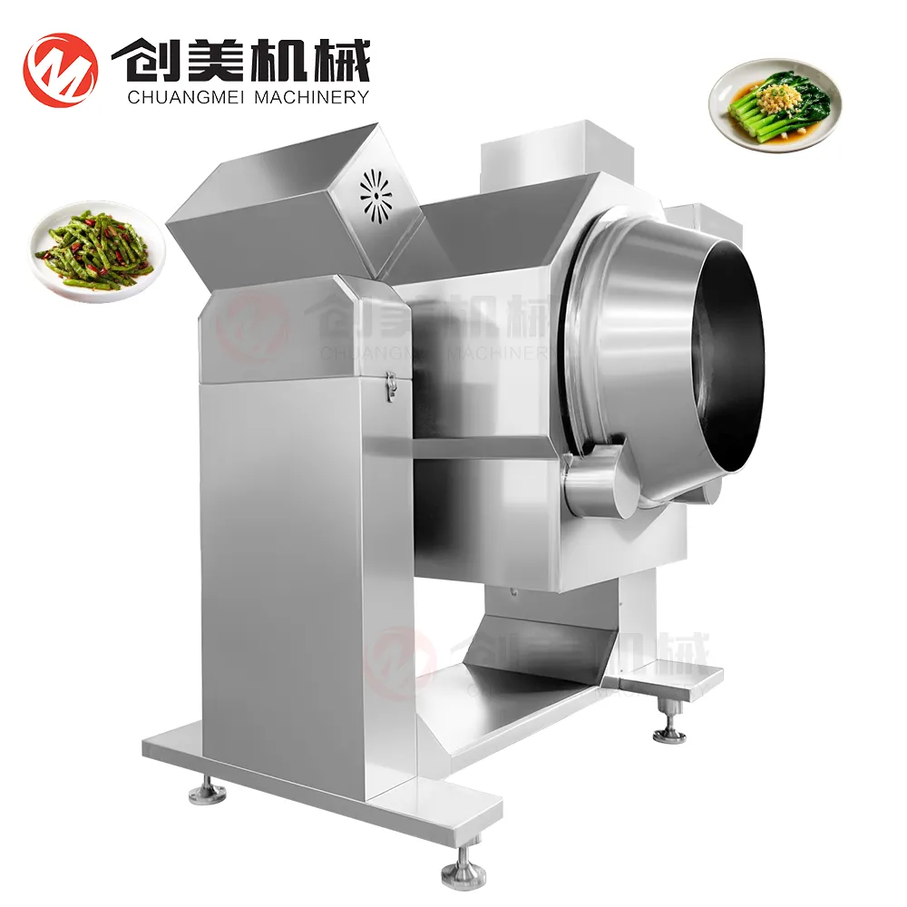 China Factory Price Drum Spinning Type Automatic Cooking Machine Large Capacity Commercial Large Capacity Stir-frying Machine - Wok - foodmachtech